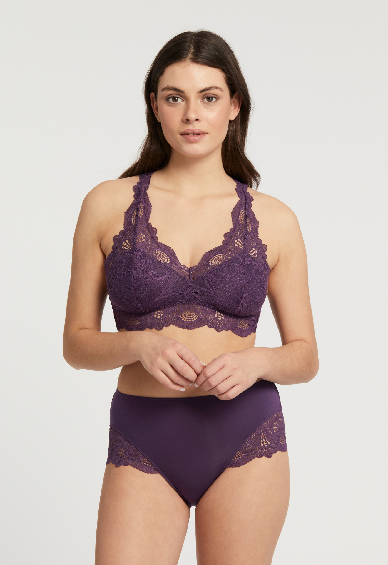 Bralette en Dentelle avec Dos en T Fleur Bralette en Dentelle avec Dos en T Fleur