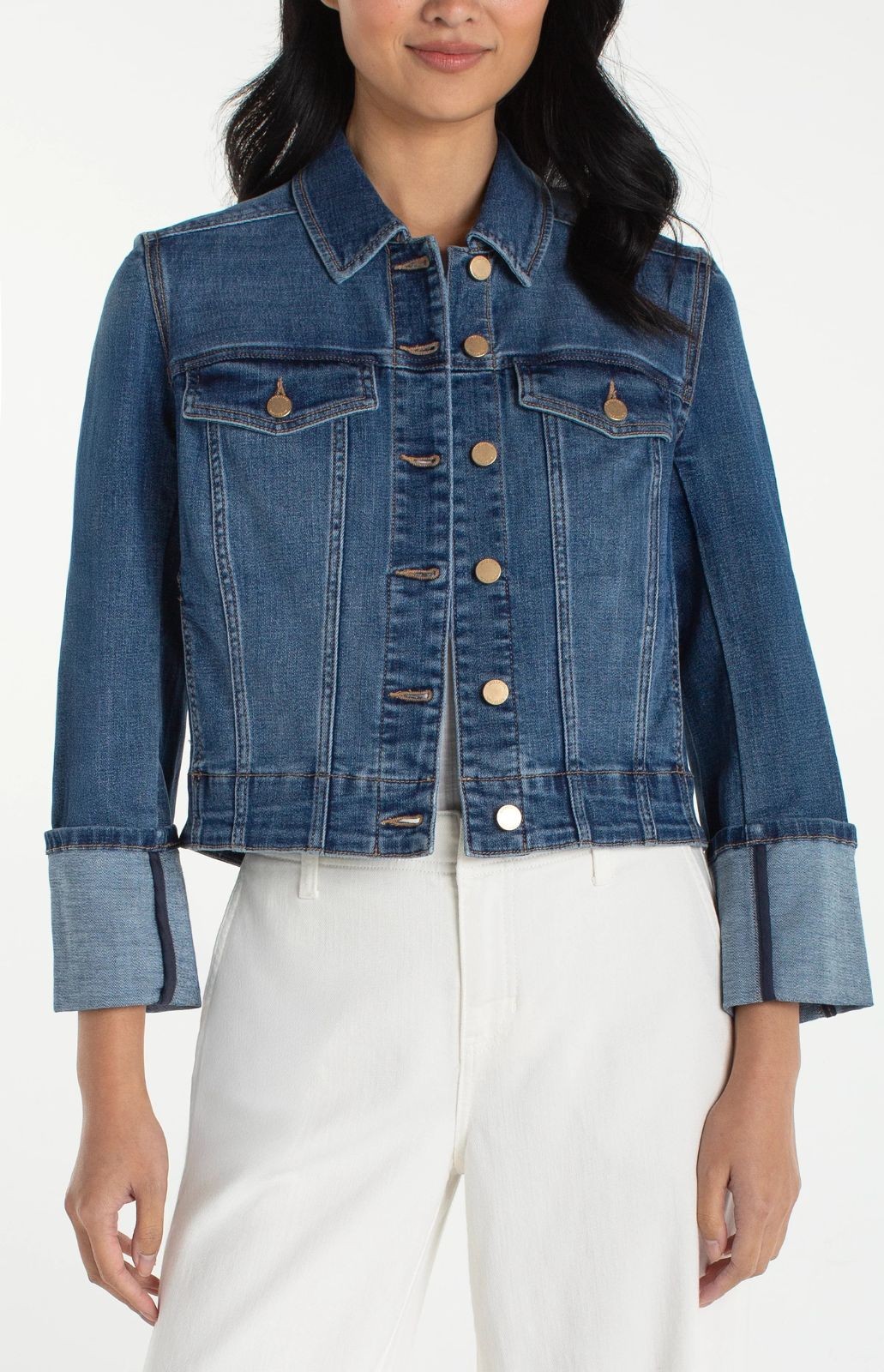 Veste en denim manches à revers Liverpool Veste en denim manches à revers Liverpool