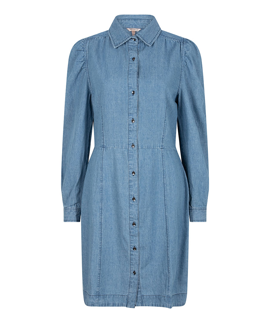 Robe en denim à manches bouffantes Esqualo 16006 Robe en denim à manches bouffantes Esqualo 16006