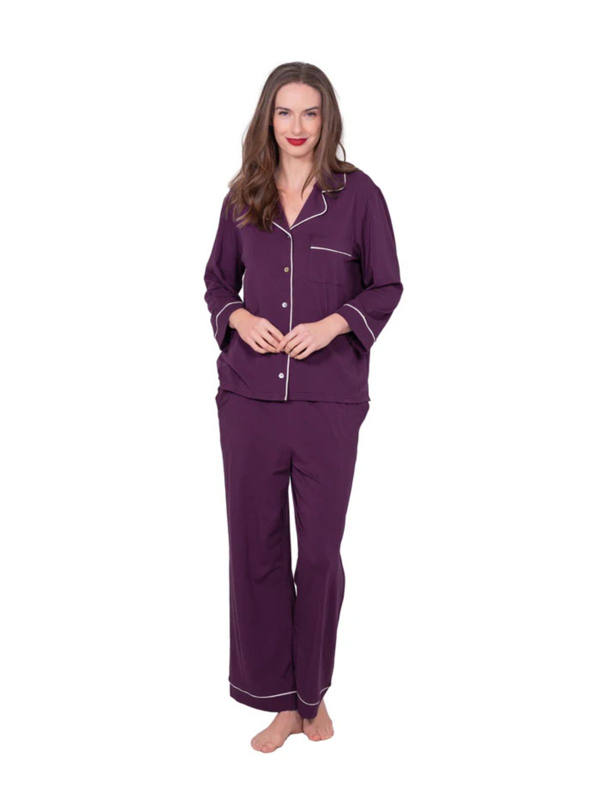 Ensemble de pyjama cadeau à manches longues avec col tailleur LATTE LOVE