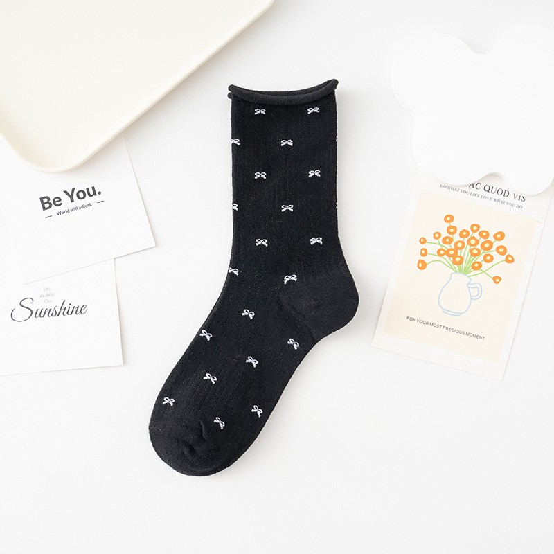 Chaussettes longueur mi-mollet avec nœud JOSSLYN