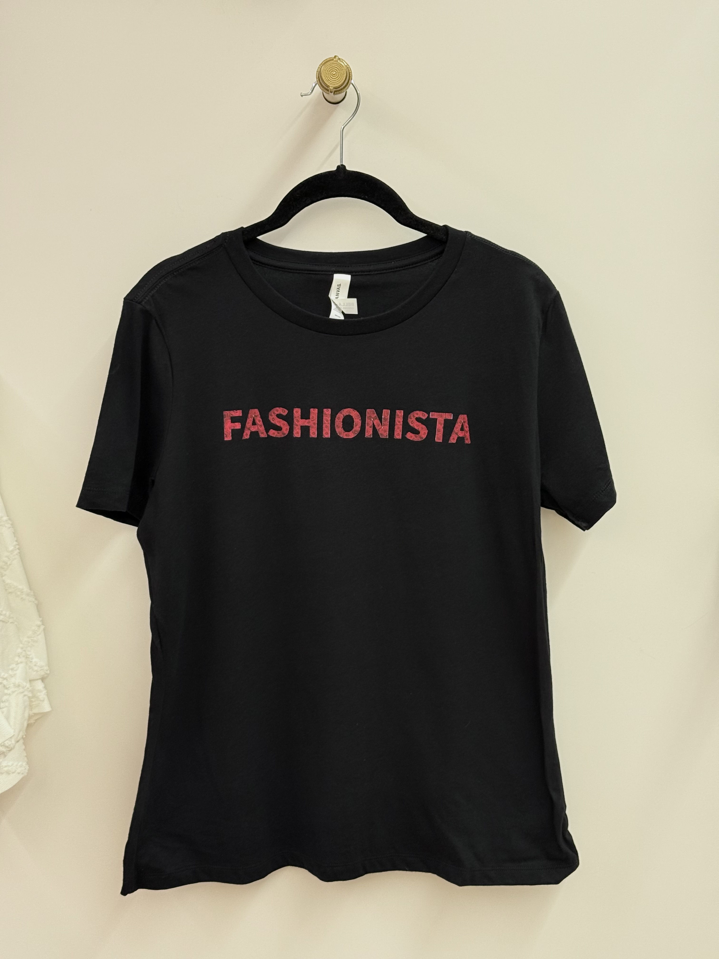 T-shirt Fashionista - Léopard rouge