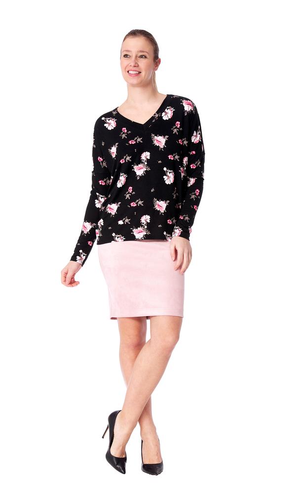 Haut col en V à motif floral Romance Arianne 7328 