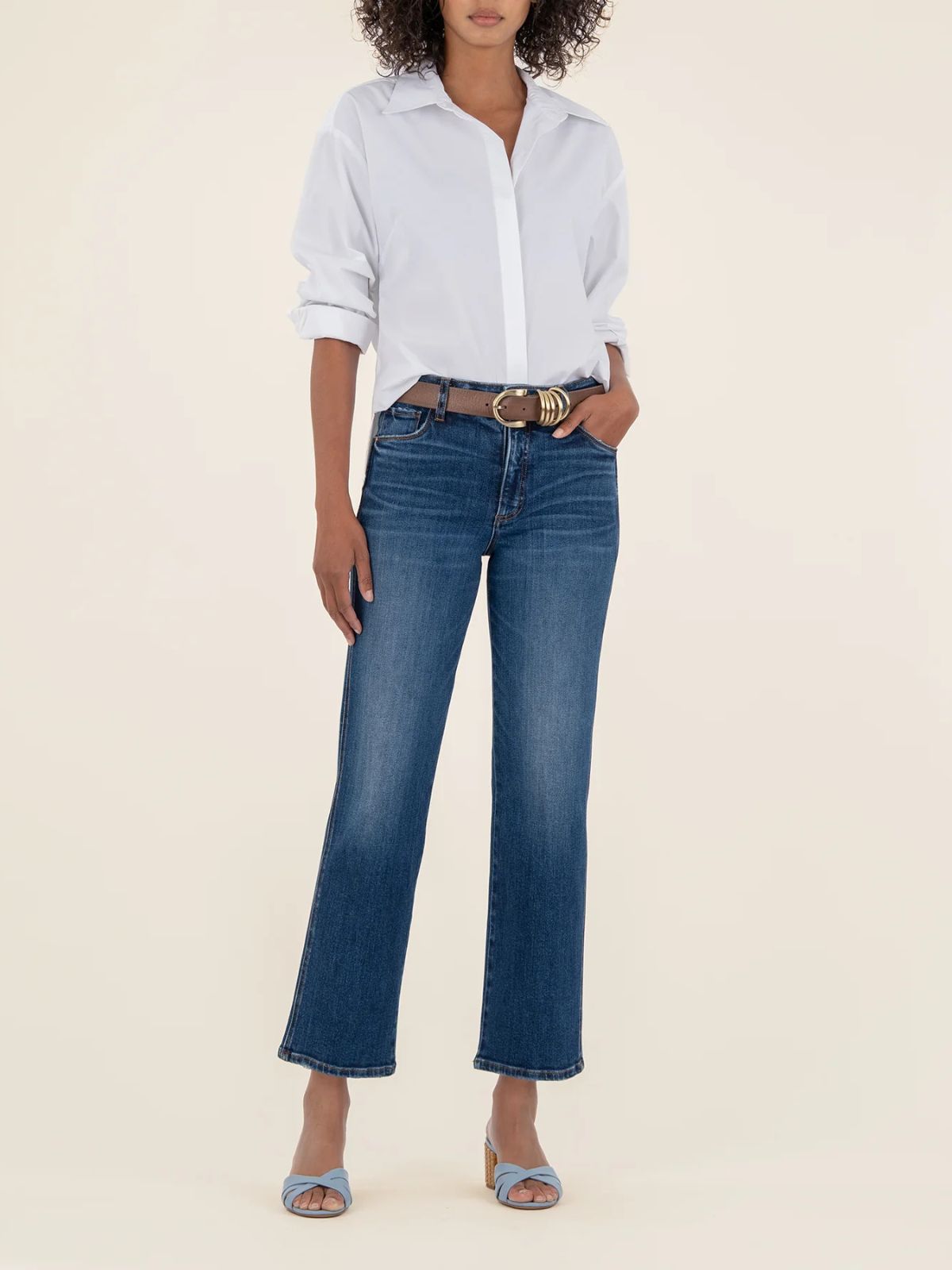 Jeans Pattie à taille haute et coupe droite Kut