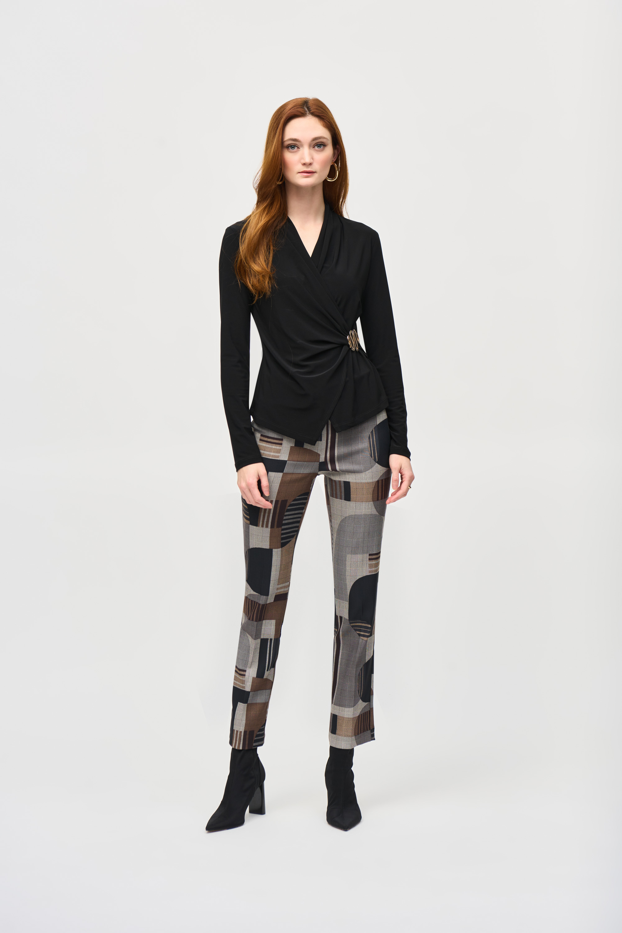 Pantalon droit à imprimé abstrait Joseph Ribkoff 243299 