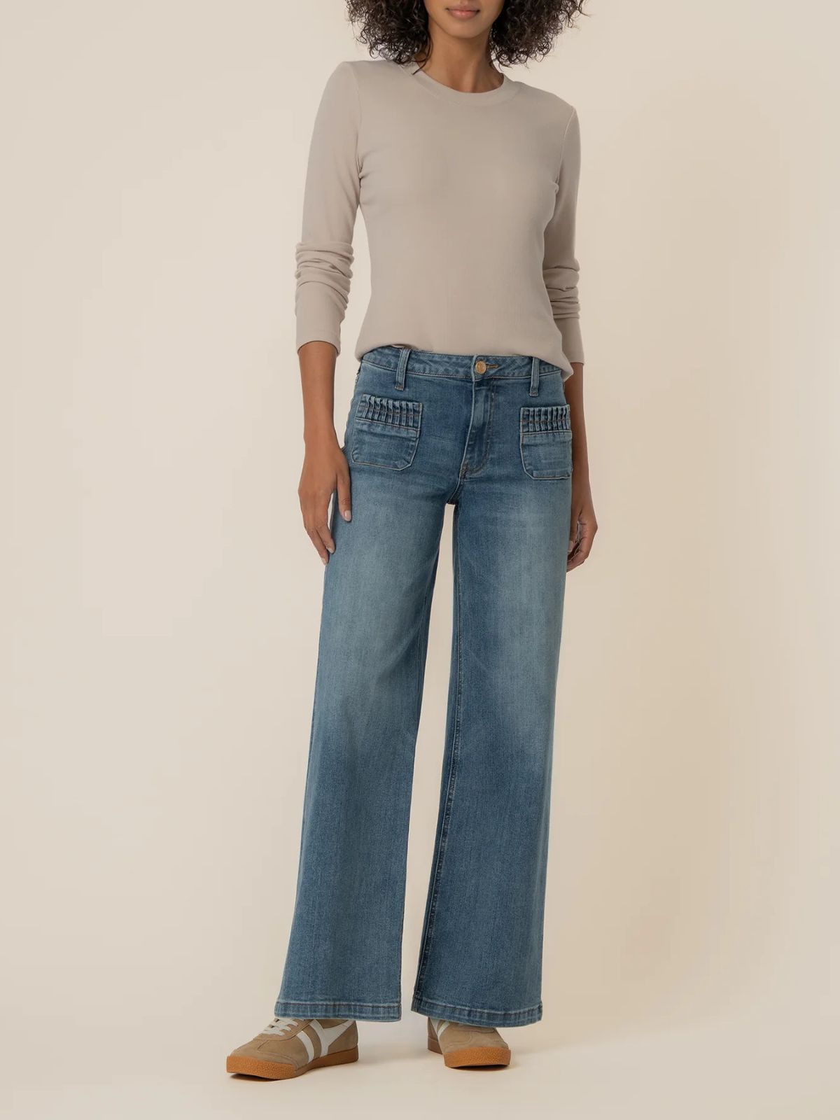 Jeans à taille haute et jambe large Maya Kut