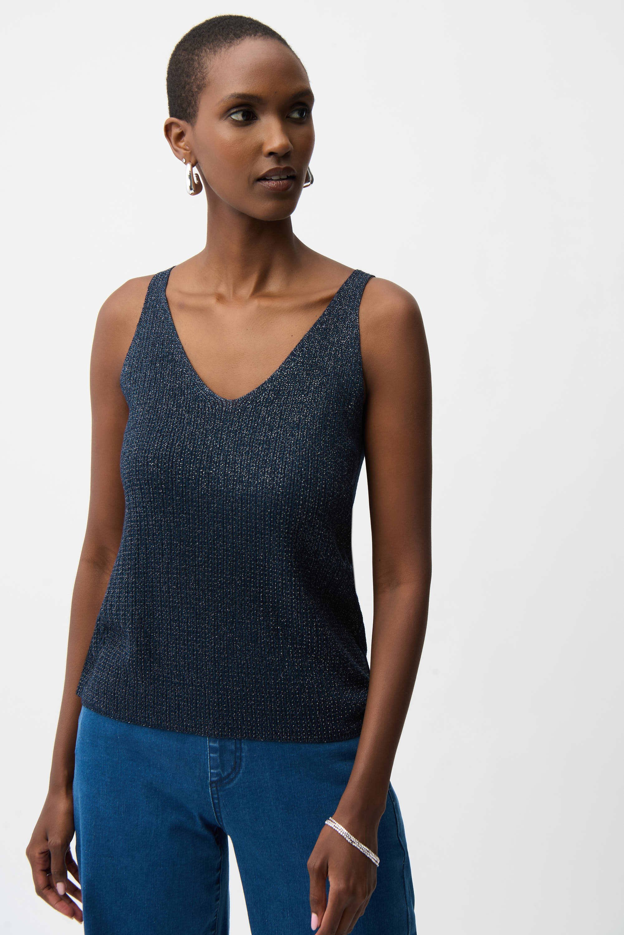 Camisole en tricot métallique avec strass Joseph Ribkoff 