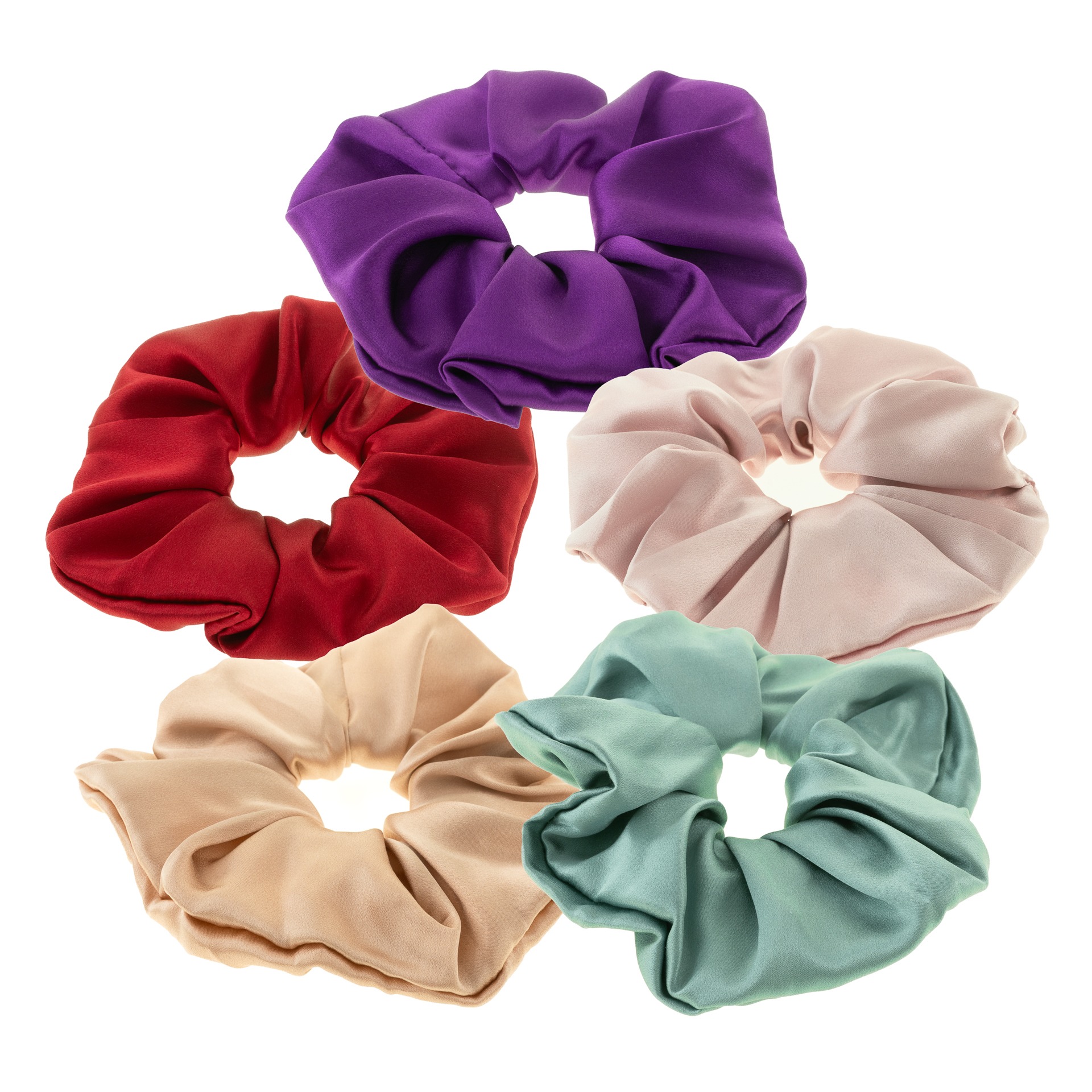 Chouchou en soie véritable Jackie J PR2408A ROSE