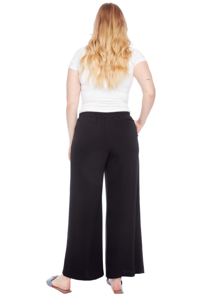 Pantalon à pattes d'éléphant en soie unie Fiona ILTM 256014