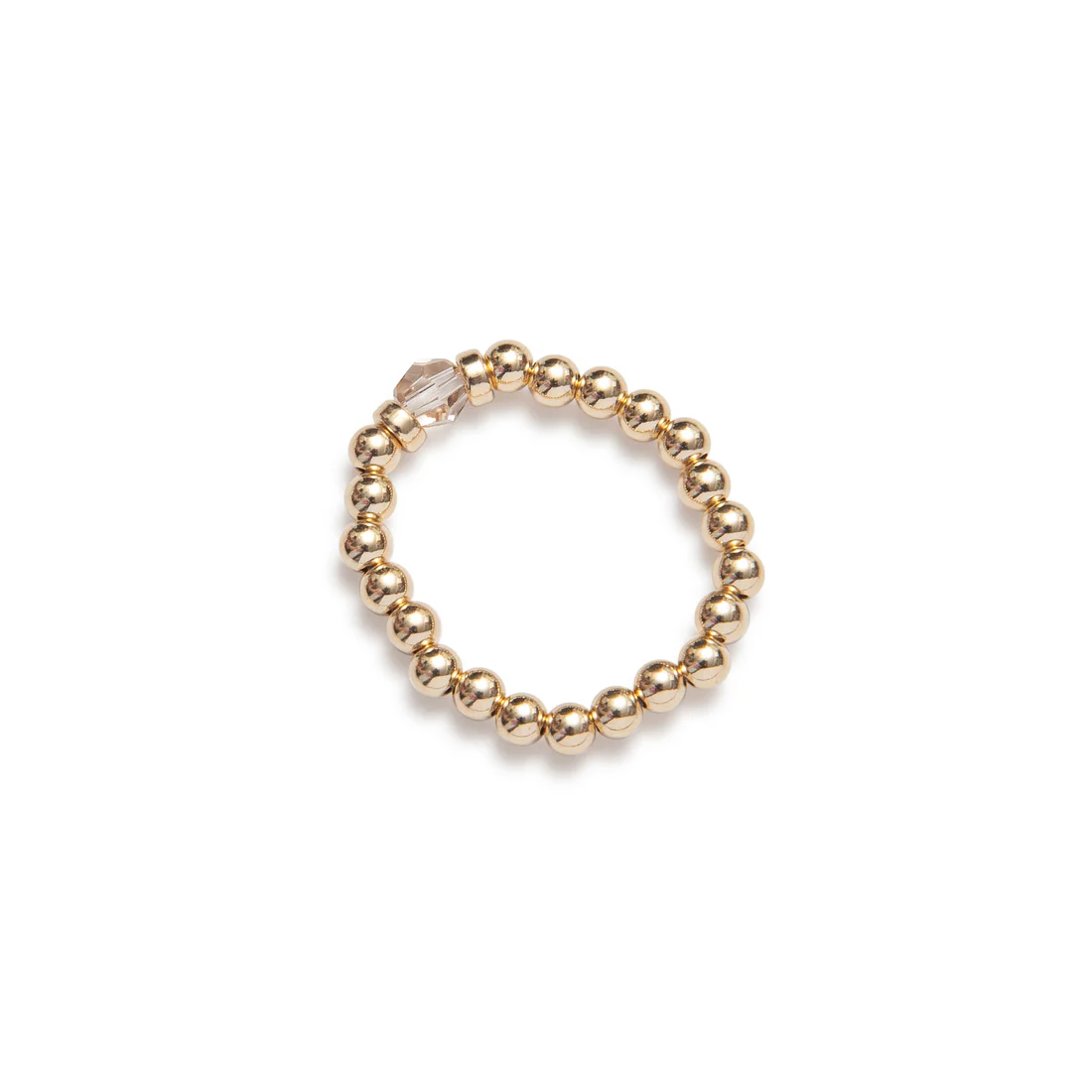 Bague élastique Goldfilled cristal champagne Beblue