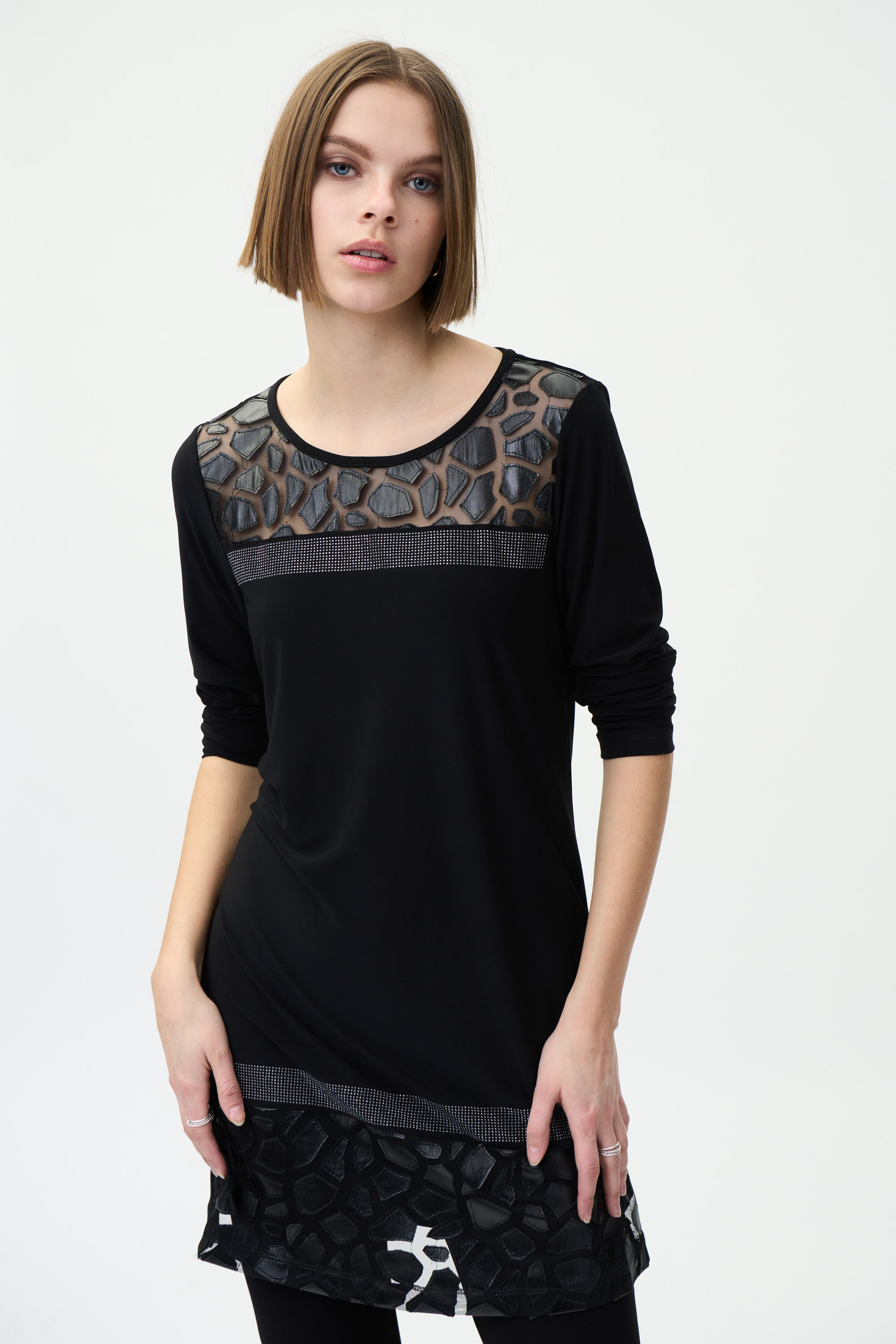 Tunique avec strass et découpes Joseph Ribkoff 224350 